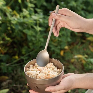 Набір титанових столових приборів для кемпінгу, вулиці з довгою ручкою, ложка, виделка, ніж, універсальний металевий посуд, щоденне використання, дорожнє начиння Ti1055T Ti1055t Набір ложок, виделок та ножів