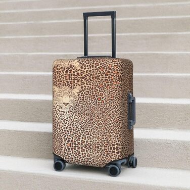 Чохол для валізи Леопардовий принт, міцний захист для багажу, підходить для валіз розміром 45.7 - 81.3 см, розмір XL, Чорний, X-Large