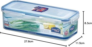 Контейнер Lock & Lock Classic для зберігання продуктів, прямокутний, 1.6 літри (278 x 115 x 83 мм)
