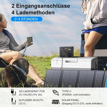 Портативний зовнішній акумулятор Powkey ємністю 26400 мАг/97,68 Втгод з виходом 100 Вт/230 В змінного струму, 12 В 8 А постійного струму, PD 65 Вт USB C, для кемпінгу, планшетів та мобільних телефонів G100