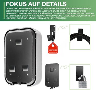 Трифазна зарядна станція для електромобілів ANFIL - зарядний пристрій за стандартом ЄС, IEC 62196-2 - з 6,1 м зарядного кабелю тип