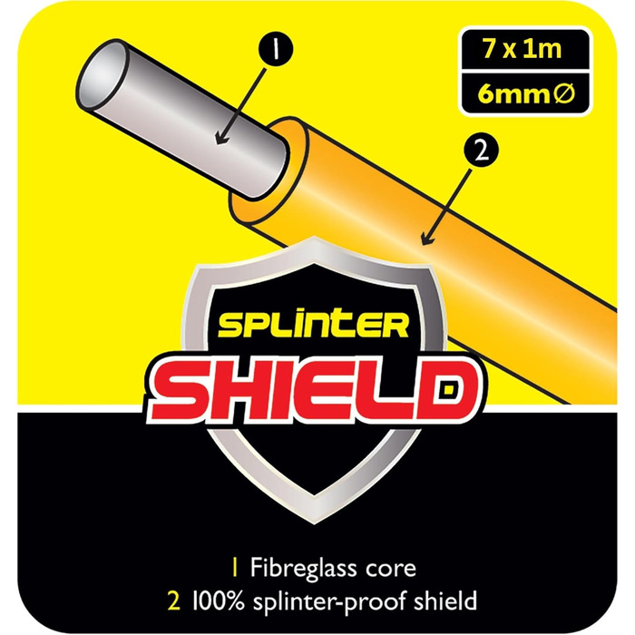 Стандартний набір штанг для протягування кабелю CK MightyRods Pro 10 м, 4 гнучкі секції, стійкий до пошкоджень скловолоконний електричний пристрій для протягування кабелю, електромонтаж, пристрій для протягування кабелю для електриків CK T5421