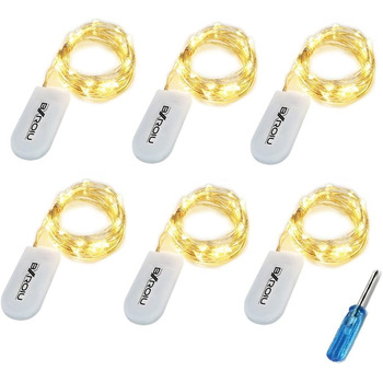 Мікро світлодіодних гірлянд з батарейкою CR2032 на сріблястому дроті довжиною 2 метри для вечірки, саду, Різдва, Хеллоуїна, весілл