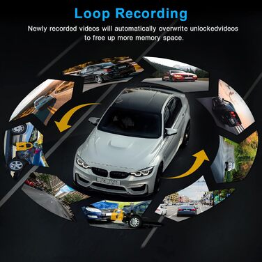 Відеореєстратор автомобільний передній з 64G SD картою, 3 ' IPS екран автомобільна камера, 176 ширококутний відеореєстратор, 1080P