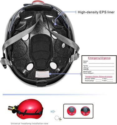 Класичний шолом Tontron Kletterhelm Bergsteigerhelm Rot L