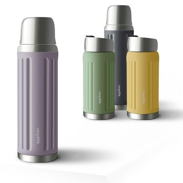 Термос EppiGrand з нержавіючої сталі, 750 мл, герметичний, з подвійною стінкою (750 мл, колір Dusty Violet) 750 мл