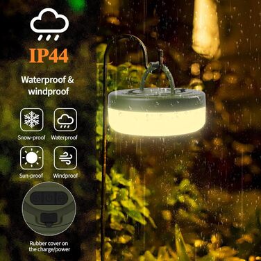 М кемпінгові гірлянди, висувні кемпінгові гірлянди, 4000 мАг та 13 режимів освітлення, портативні акумуляторні світлодіодні гірлянди 4-в-1, портативне освітлення для кемпінгу на відкритому повітрі, 10