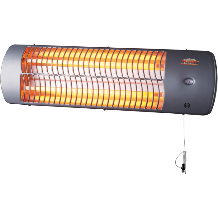 Інфрачервоний обігрівач MAUK з кварцовими трубками, 2 режими нагріву - 1200 Вт Плоский обігрівач з настінним кріпленням, шнуром та регульованим кутом нахилу