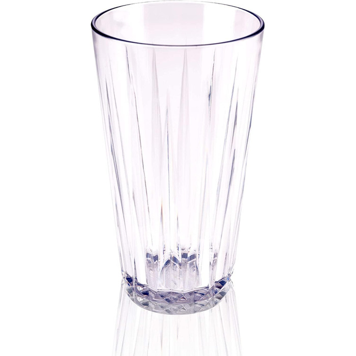 Набір з 6 високоякісних пластикових склянок Tritan об'ємом 0,4 л, без вмісту БФА, кришталевий вигляд, небиткі багаторазові склянки