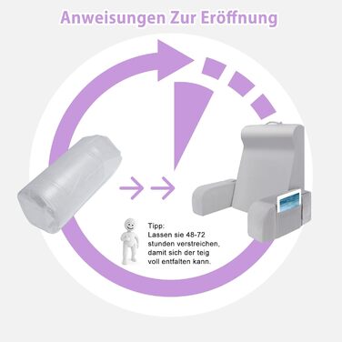 Подушка для читання Babenest зі знімними підлокітниками, зручна та легка подушка для спини ліжка та дивана, спинка сидіння з оксамитом, що миється, для читання, ігор або перегляду телевізора (модель L-діапазону)