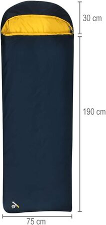 Легкий спальний мішок Trek Comfort від outdoorder, вагою 880 г дорожній спальний мішок для дорослих синього кольору, дуже маленький розмір упаковки 28x15 см