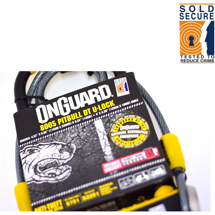 Велосипедний замок і трос OnGuard Pitbull DT 8005 (продається в кольорі Secure Gold)