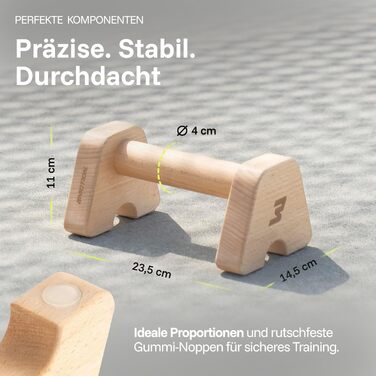 Дерев&39яні ручки для віджимання BMOTION преміум-класу, стійкі та нековзні паралелети для калістеніки, ручки для віджимання або стійки на руках, перекладина для віджимання для використання в приміщенні та на вулиці, включаючи ремінь для транспортування