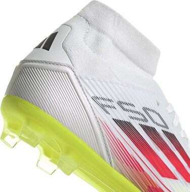 Футбольні бутси adidas F50 League Mid FG/MG, жіночі, колір 39 1/3, колір Cloud White, яскраво-червоний, сонячно-жовтий