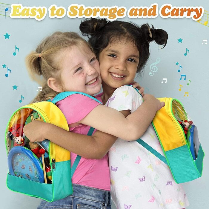 Музичні інструменти Дитячий набір - 24 шт. и Інструменти Ударні дерев'яні іграшки - Дитячі іграшки Монтессорі - Ксилофон Барабанни