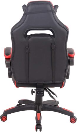 Ігрове офісне крісло CLP з підігрівом та оббивкою зі штучної шкіри Ігрове крісло з підставкою для ніг Регульована висота Комп&39ютерне крісло з підлокітниками, колір чорний/червоний