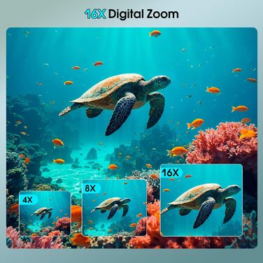 Підводна камера 4K UHD, 64-мегапіксельна цифрова камера з автофокусом, водонепроникна з картою пам&39яті 32 ГБ, захист IP68 та 16-футова підводна камера з IPS HD екранами, 16-кратним плаваючим цифровим зумом, підсвічуванням, для підводного плавання UP014B