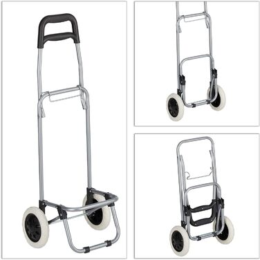 Сумка-візок для покупок Relaxdays, складана, 25 л, з колесами, витримує до 10 кг, розміри 91 x 40 x 30 см, чорна