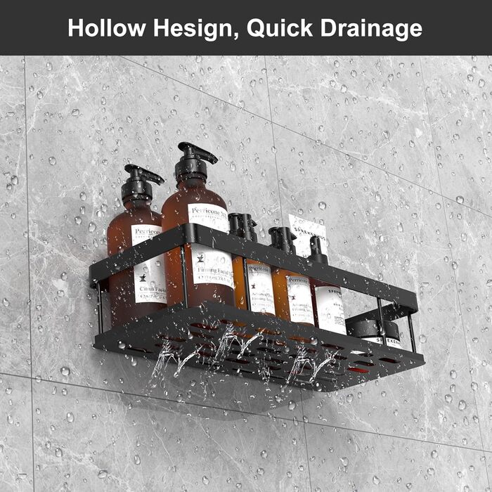 Душова полиця UUlioyer без свердління, водонепроникна та нержавіюча душова полиця, органайзер для полиць у ванній кімнаті 4 шт. ,