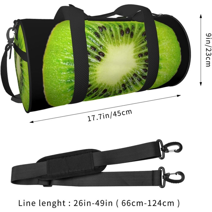 Спортивна сумка для подорожей Киві, чорна, універсальний розмір