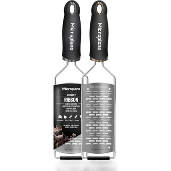 Мікроплощинна 2-смугова ріжуча терка з нержавіючої сталі Black із серії Gourmet для твердого сиру, яблука, моркви, кабачків та шок