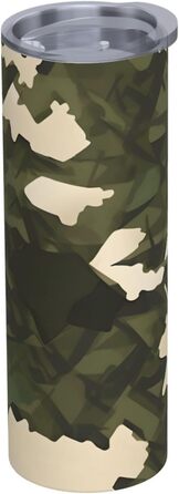 Кухоль з прямою трубочкою, 590 мл, армійський камуфляж, з принтом, дорожній кухоль, підходить для кемпінгу, офісу та дому