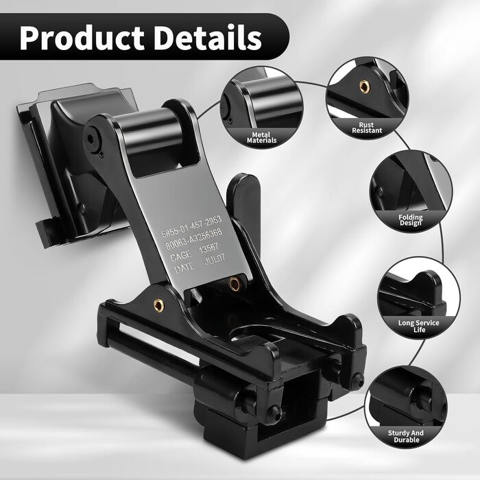 Кріплення для приладу нічного бачення Topyond з металевим самоскидом, адаптер для шолома M88 для приладу нічного бачення PVS-14, покращена підтримка адаптера для приладу нічного бачення самоскида