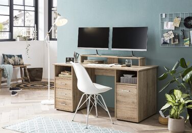 Письмовий стіл Schildmeyer Niels 701703, з полицею для 2 моніторів, декор дикого дуба