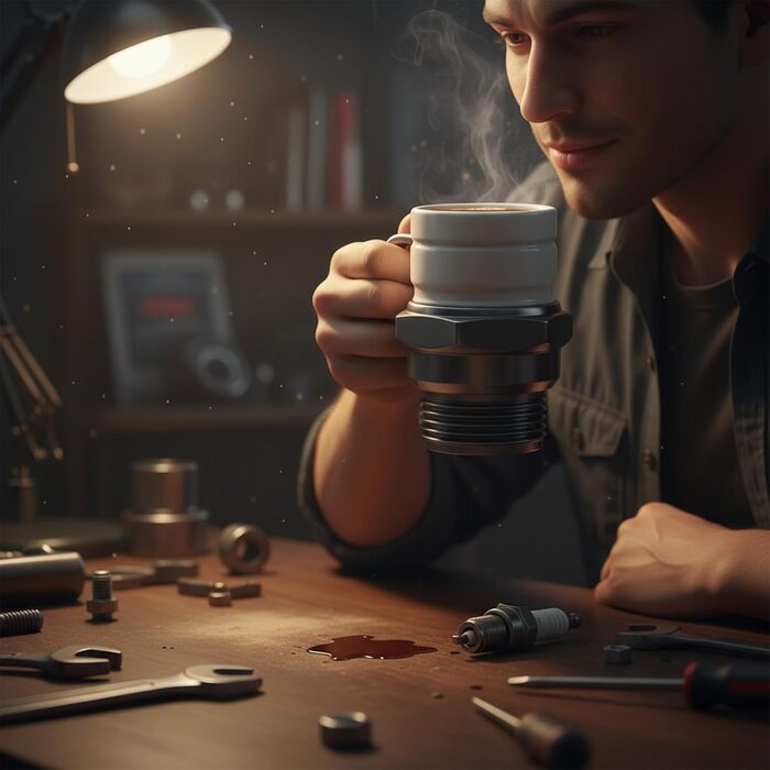 Кухоль із свічками запалювання, іскри, кавова кружка, дорожній посуд, механічний ентузіаст, подарунок, автомобіль