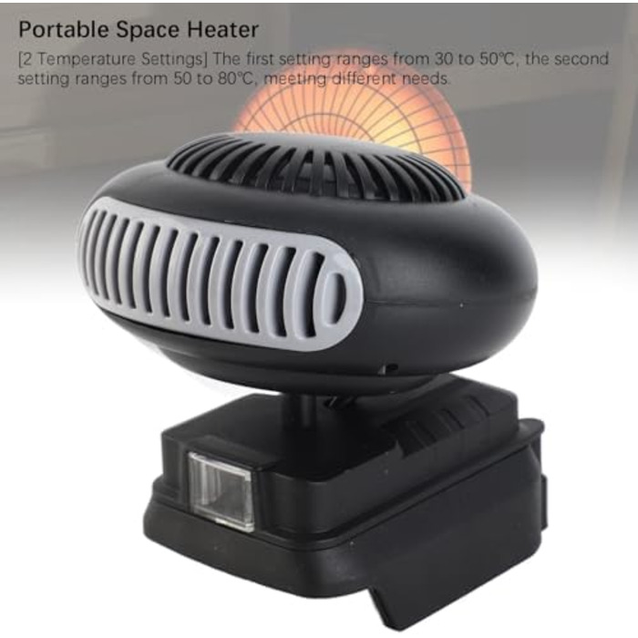 Потужний електричний вентилятор-обігрівач WALFRONT на батарейках для невеликих приміщень 170 Вт для використання на робочому місці