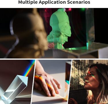 Трикутна призма Selens трикутна призма для фотографування з кришталевою мембраною з різьбовим отвором 1/4', трикутна призма з кришталевого скла для професійної оптики, створює ефект легкої веселки для фотографів
