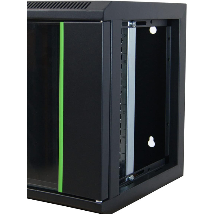 Міні-мережевий корпус WAYTEX 37483, 10 дюймів, 6U, відсік для дисків, серверний, зі скляними дверцятами та чорним замком, постачається у зібраному вигляді