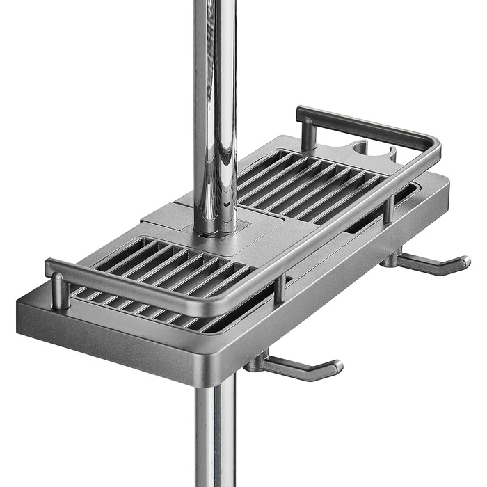 Підставка для душової рейки Стійка для зберігання Душова полиця Без свердління з підвішуванням Тримач для душової лійки Два гачки