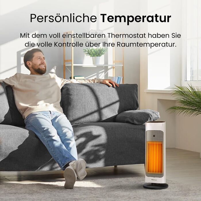 Керамічний вентилятор-обігрівач Pro Breeze з пультом дистанційного керування та 7 режимами нагріву - Електричний радіаційний обігрівач потужністю 2000 Вт із захистом від перегріву та 24-годинним таймером - Енергозберігаючий еко-режим та тиха робота, колив