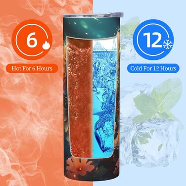 Кухоль з прямою трубочкою, мила пара морських коників, друкований дизайн, дорожній кухоль, підходить для кемпінгу, офісу та дому, 590 мл