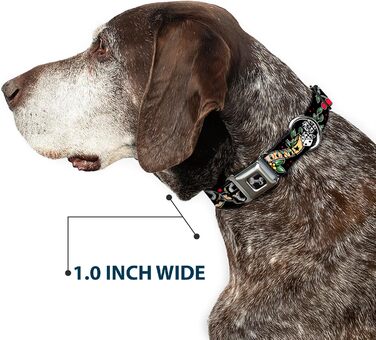 Нашийник Buckle-Down Lucky Black, багатокольоровий, ширина 2,5 см, для обхвату шиї 38-66 см, розмір L (DC-W31238-L)