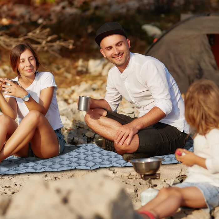 Ультралегкий килимок для сну для кемпінгу - Легкий килимок для сну для походів - Надувний та компактний повітряний матрац