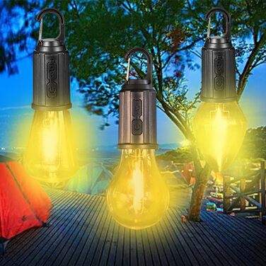 Швидкості відкритий кемпінговий ліхтар акумуляторний світлодіодний ліхтар портативний USB акумуляторний підвісний ліхтар міні-лампи для намету (3 шт.), 3