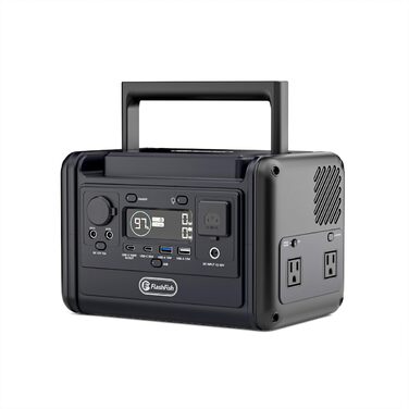 Портативна електростанція Flashfish T300pro потужністю 300 Вт з літій-іонним акумулятором 230 Втгод, піковою потужністю 600 Вт, синусоїдальними розетками змінного струму, зарядним пристроєм USB-C потужністю 100 Вт, швидким часом заряджання 1,2 години, сон