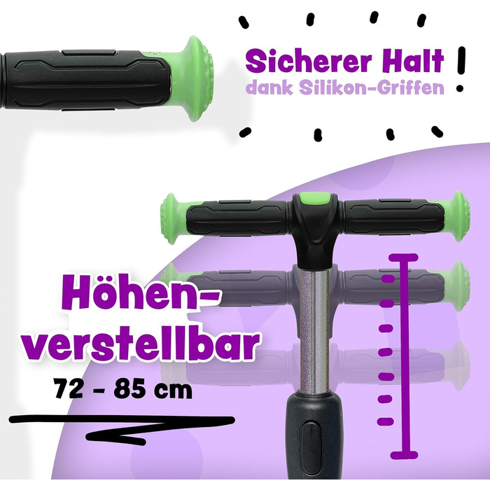 Дитячий самокат Apollo KidsPro 4 складний дитячий самокат, регульований по висоті триколісний самокат самокат для дітей віком від