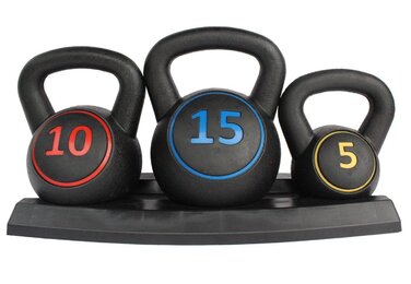Набір гирь з підставкою (3 шт.) для станова, MMA та домашніх тренувань 2,2 кг, 4,5 кг та 6,8 кг