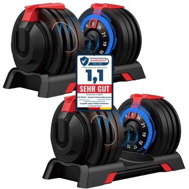 Набір регульованих гантелей DH FitLife 18/24 кг, 12 рівнів навантаження, багатофункціональний комплект 12-в-1 (2 шт.)