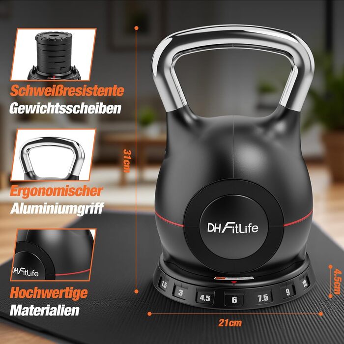 Набір розбірних гирь DH FitLife 7-в-1, регульована вага 1,510 кг