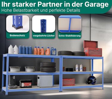 Міцний стелаж 180 x 150 x 60 см, вантажопідйомність 1000 кг, стелаж для зберігання, підвищена міцність сталі, металевий стелаж, стійкий до цвілі, стелаж для підвалу, стелаж без болтів, стелаж для майстерні (150 см з інструментами)