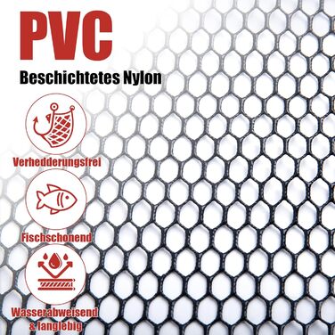 Телескопічна рибальська сітка Goture з плаваючою конструкцією NBR, складний підсак з гумованою ПВХ сіткою, висувна ручка 42,5-112 см для форелі, окуня, щуки, червоної