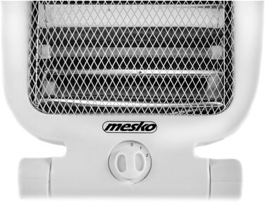 Кварцовий інфрачервоний обігрівач Mesko MS7710, інфрачервоний обігрівач з 2 режимами нагріву, низьке енергоспоживання, променевий інфрачервоний обігрівач з 2 галогенними лампами, захист від перекидання, портативний, 400/800 Вт
