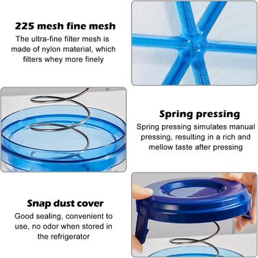 Ситечко для грецького йогурту Домашній фільтр для йогурту Йогуртова сироватка Сепаратор для сиру Прес для сиру Йогуртниця Йогуртова машина з сітчастими ситами, фільтрувальна тканина