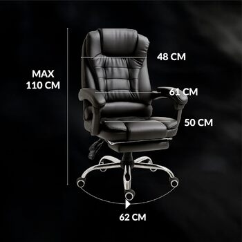 Ергономічне професійне офісне крісло RMF, розкладне, зручне та розслаблююче робоче крісло з підставкою для ніг розкладне крісло з поворотними колесами, регульована висота, чорне