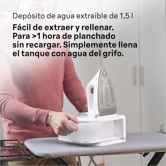 Парова прасувальна станція Braun CareStyle Compact Pro IS 2561 WH, парова праска з підошвою FreeGlide 3D, вертикальна подача пари,