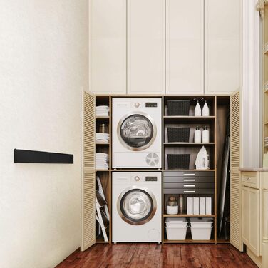 Вішалка для одягу Step Up - Настінна - Розсувна - Складана вішалка для одягу для використання в приміщенні або на вулиці - Компактний дизайн, вантажопідйомність 25 кг, кабель 6 м (70 см - сірий)